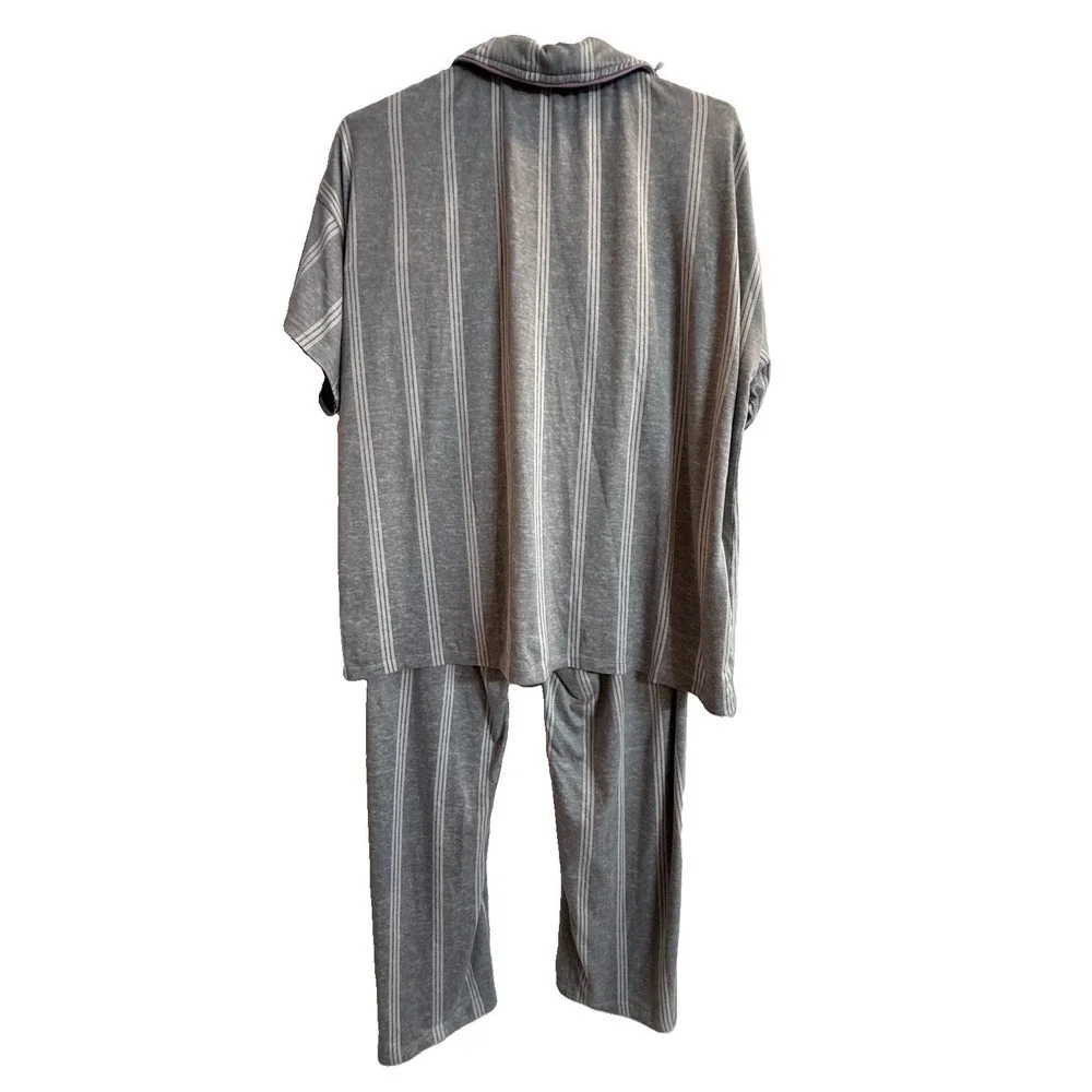 Lucky Brand Women's XL 2 Piece Gray Floral Lounge Pajama Long Sleeve Top  Pants